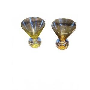 Set of Two Decorative Vintage Glasses with Bubble Detail